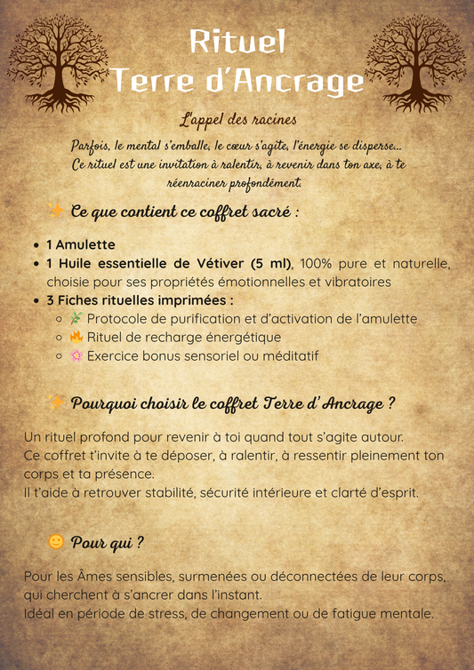 Coffret rituel "Terre d'Ancrage"